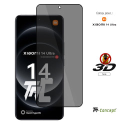 Xiaomi 14 Ultra - Verre trempé 3D Privacy (teinté anti-espion) - TM Concept® - image couverture