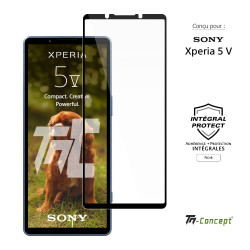 Sony Xperia 5 V - Verre trempé intégral Protect - Noir - TM Concept® - image couverture