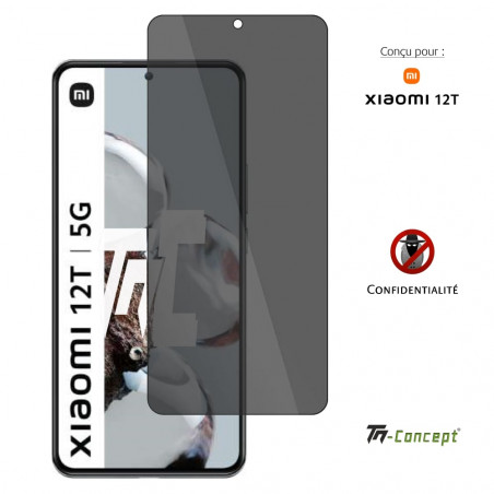 Xiaomi 12T - Verre trempé Anti-Espions - TM Concept® gamme Privacy - image couverture Xiaomi 12T - Verre trempé Anti-Espions - TM Concept® gamme Privacy - image couverture