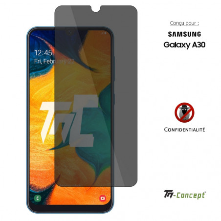 Samsung Galaxy A30 - Verre trempé Anti-Espions - TM Concept® gamme Privacy - image couverture