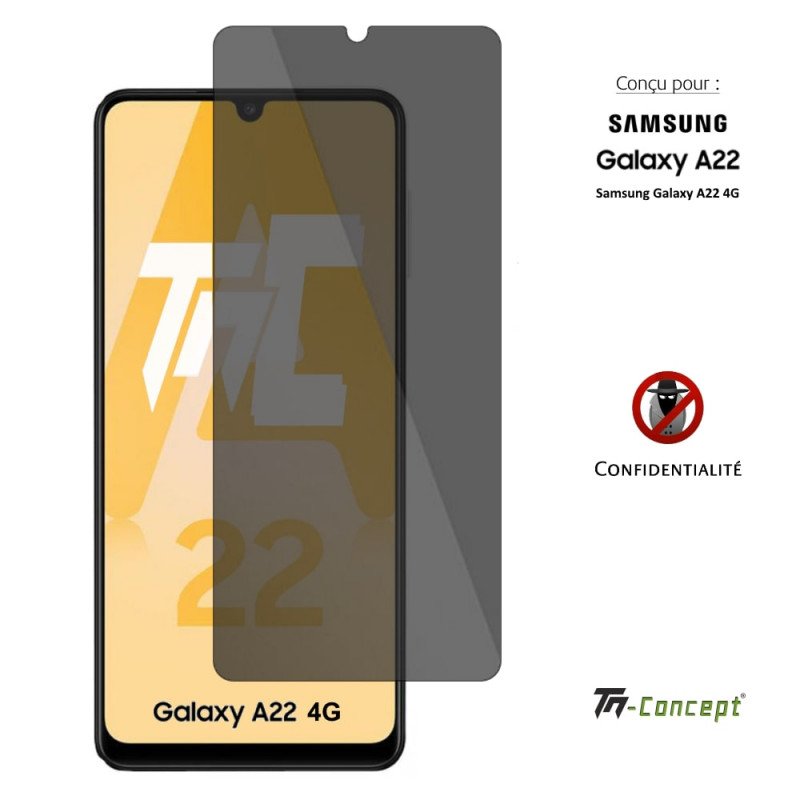 Samsung Galaxy A22 4G - Verre trempé Anti-Espions - TM Concept® gamme Privacy - image couverture