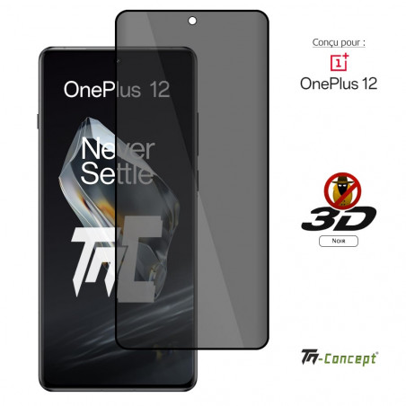 OnePlus 12 - Verre trempé 3D Privacy (teinté anti-espion) - TM Concept® - image couverture