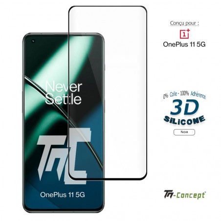 OnePlus 11 5G - Verre trempé incurvé 3D Silicone - TM Concept® - image couverture