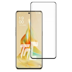 Oppo Reno 9 - Verre trempé incurvé 3D Silicone - Noir - TM Concept® - image principale