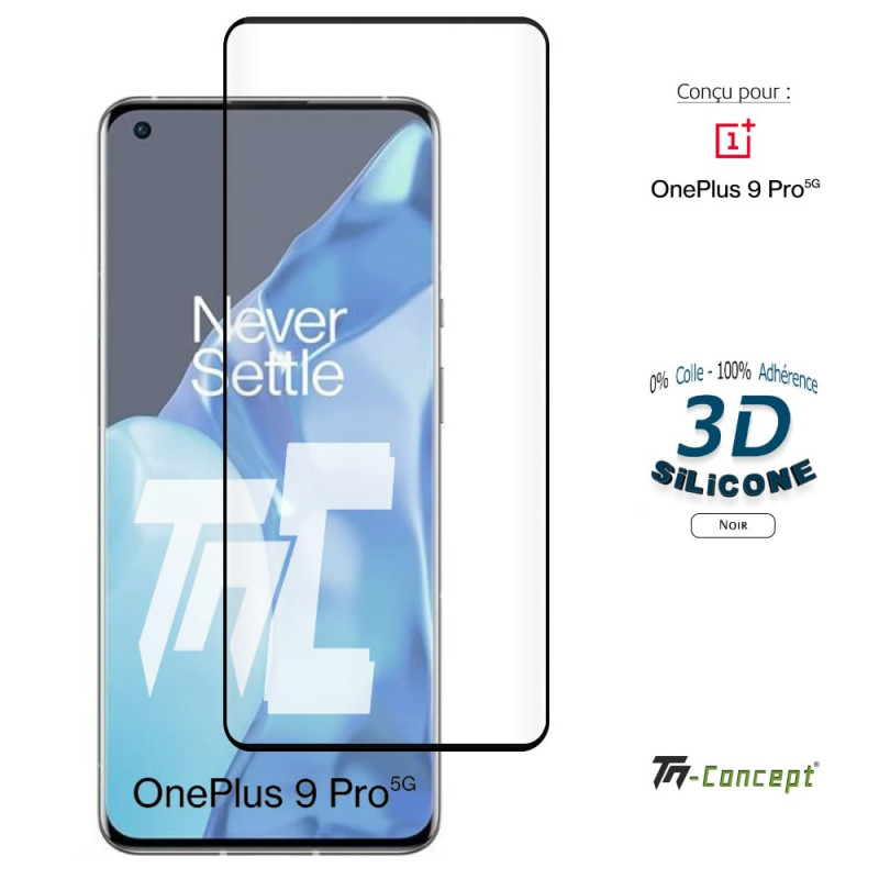OnePlus 9 Pro - Verre trempé incurvé 3D Silicone - TM Concept® - image couverture