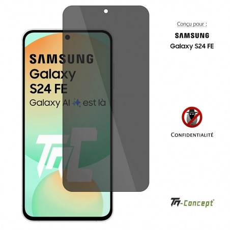 Samsung Galaxy S24 FE - Verre trempé Anti-Espions - TM Concept® gamme Privacy - image couverture