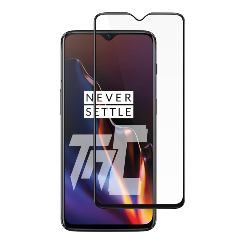 OnePlus 6T - Verre trempé intégral Protect Noir - adhérence 100% nano-silicone - TM Concept® - image principale