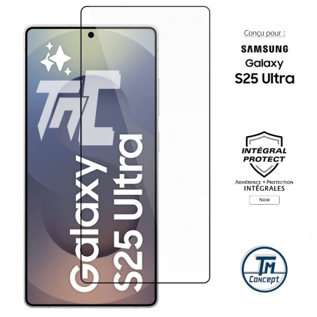Samsung Galaxy S25 Ultra - Verre trempé intégral Protect - Noir - TM Concept® - image couverture Samsung Galaxy S25 Ultra - Verre trempé intégral Protect - Noir - TM Concept® - image couverture