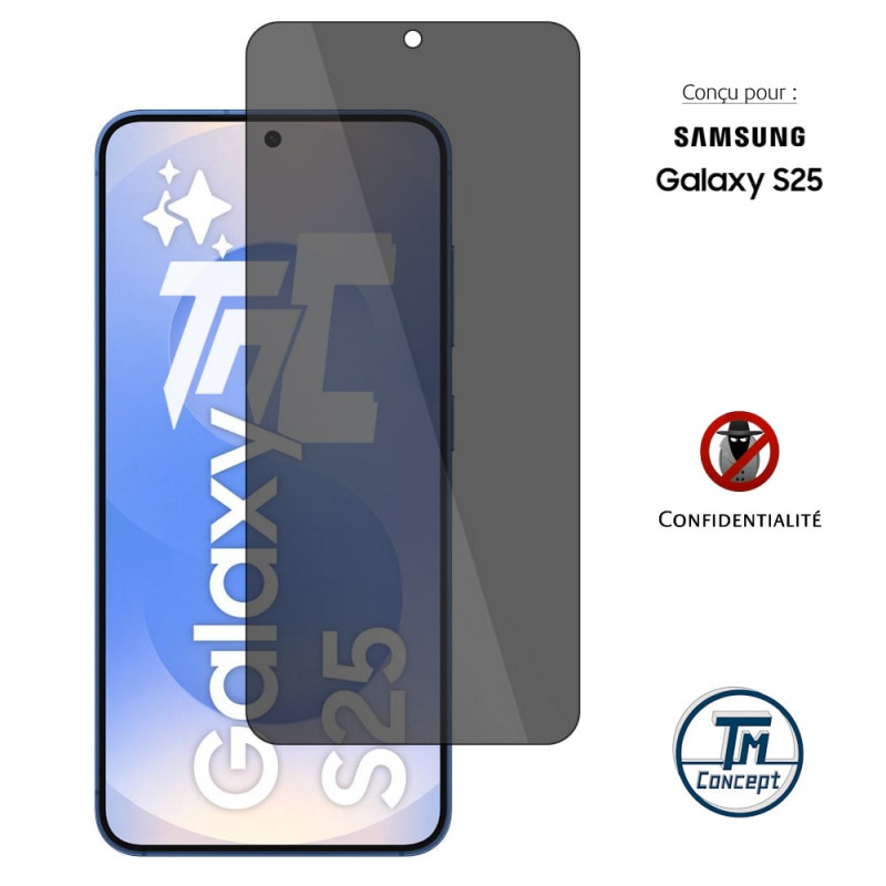 Samsung Galaxy S25 - Verre trempé Anti-Espions - TM Concept® gamme Privacy - image couverture
