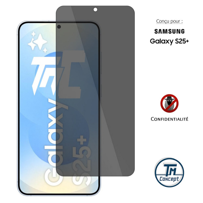Samsung Galaxy S25 Plus - Verre trempé Anti-Espions - TM Concept® gamme Privacy - image couverture