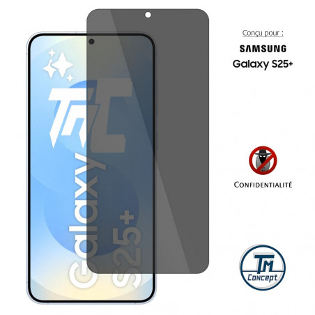 Samsung Galaxy S25 Plus - Verre trempé Anti-Espions - TM Concept® gamme Privacy - image couverture
