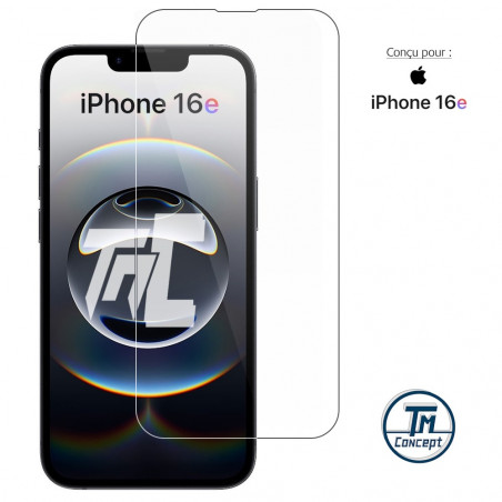 Apple iPhone 16e - Verre trempé TM Concept® - Gamme Standard Premium - image couverture Apple iPhone 16e - Verre trempé TM Concept® - Gamme Standard Premium - image couverture