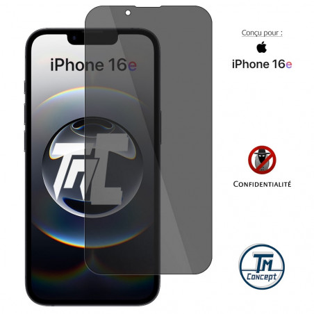 Apple iPhone 16e - Verre trempé Anti-Espions - TM Concept® gamme Privacy - image couverture