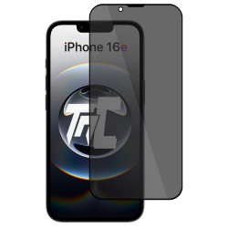 Apple iPhone 16e - Verre trempé teinté intégral - Noir - TM Concept® - gamme Intégral Privacy - image principale