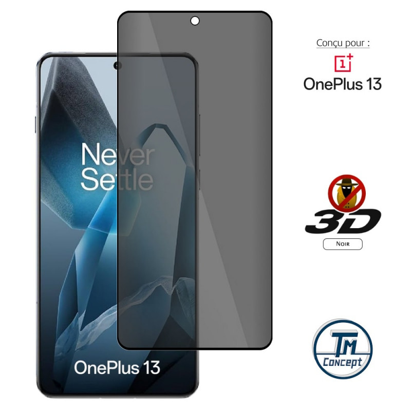 OnePlus 13 - Verre trempé 3D Privacy (teinté anti-espion) - TM Concept® - image couverture