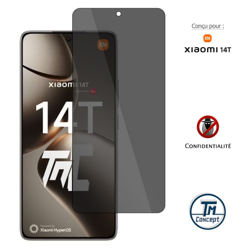 Xiaomi 14T - Verre trempé Anti-Espions - TM Concept® gamme Privacy - image couverture
