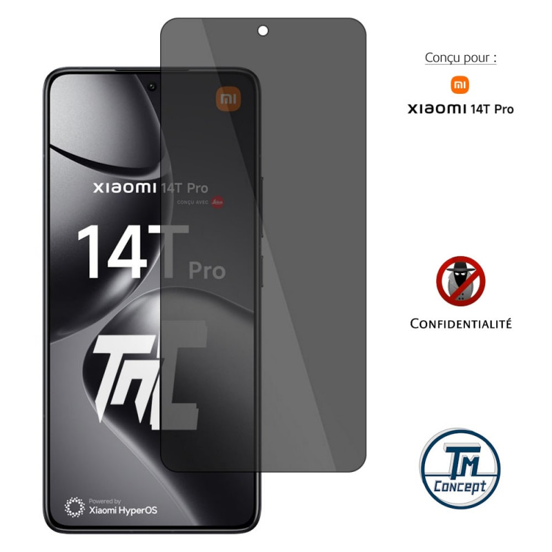 Xiaomi 14T Pro - Verre trempé Anti-Espions - TM Concept® gamme Privacy - image couverture