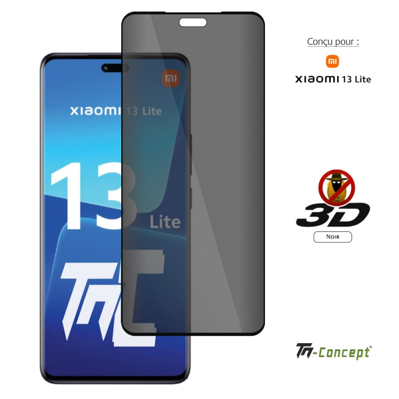 Xiaomi 13 Lite - Verre trempé 3D Privacy (teinté anti-espion) - TM Concept® - image couverture