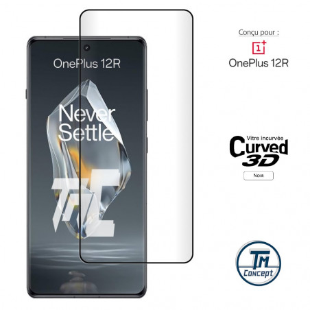 OnePlus 12R - Verre trempé 3D incurvé - Noir - TM Concept® - image couverture