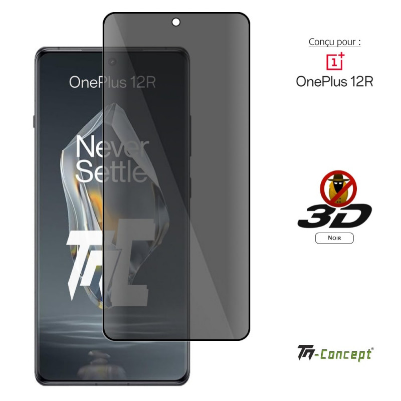 OnePlus 12R - Verre trempé 3D Privacy (teinté anti-espion) - TM Concept® - image couverture
