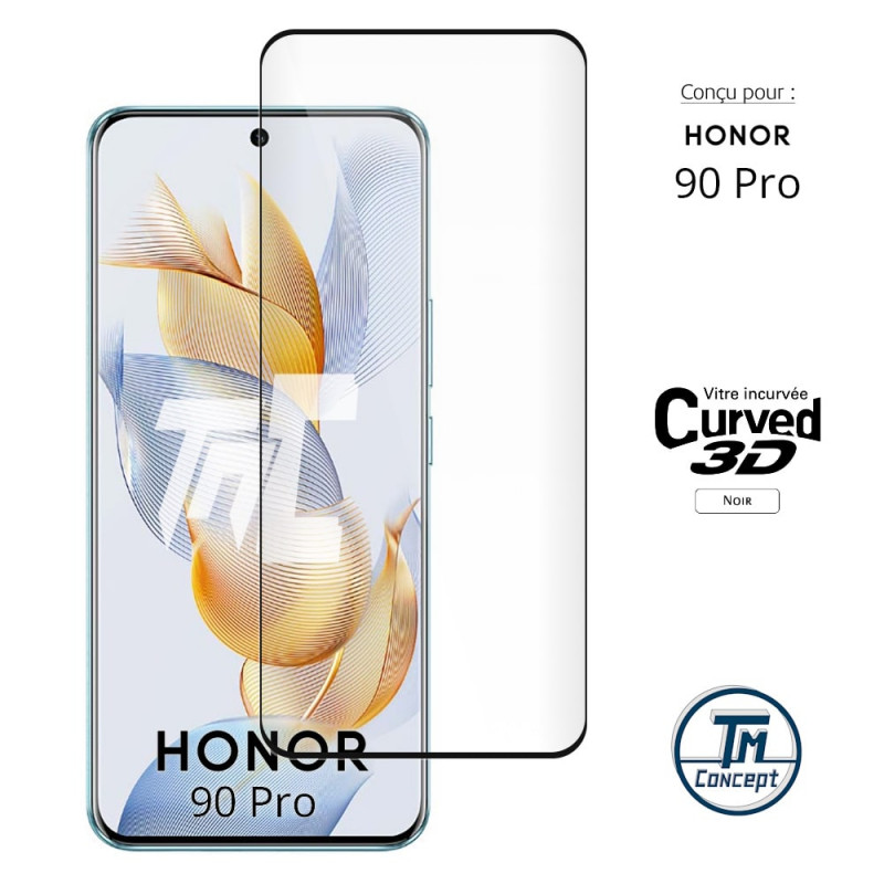 Honor 90 Pro - Verre trempé 3D incurvé - Noir - TM Concept® - image couverture