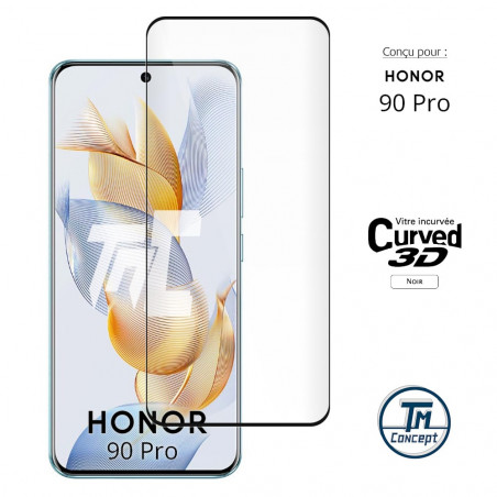 Honor 90 Pro - Verre trempé 3D incurvé - Noir - TM Concept® - image couverture