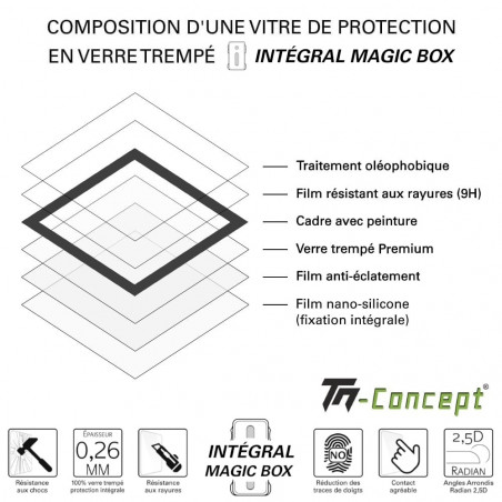 Apple iPhone 11 - Verre trempé Intégral Magic - Noir - TM-Concept® - Composition du verre trempé