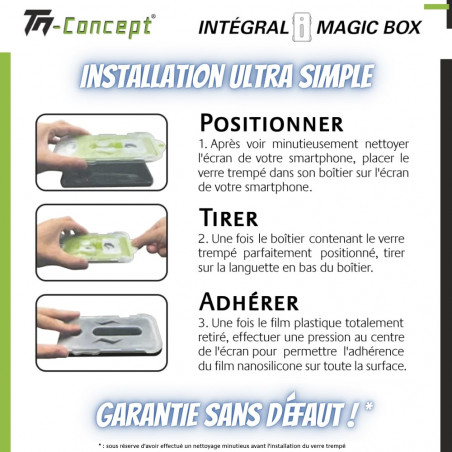 Apple iPhone 14 - Verre trempé Intégral Magic - Noir - TM-Concept® - Notice d''installation de la vitre de protection