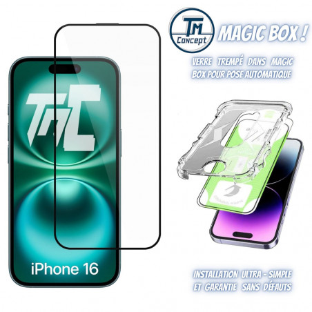 Apple iPhone 16 - Verre trempé Intégral Magic - Noir - TM-Concept®