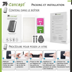 Samsung Galaxy S25 Edge - Verre trempé teinté intégral - Noir - TM Concept® - gamme Intégral Privacy - Contenu et notice