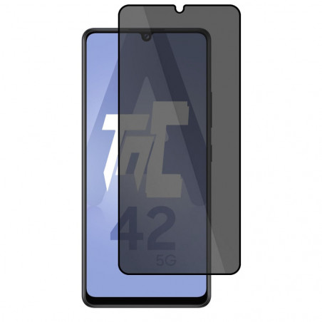 Samsung Galaxy A42 - Verre trempé teinté intégral - Noir - TM-Concept® - gamme Intégral Privacy - image principale