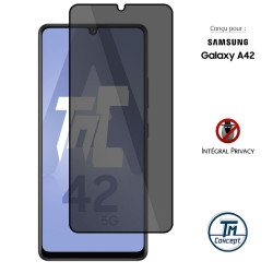 Samsung Galaxy A42 - Verre trempé teinté intégral - Noir - TM Concept® - gamme Intégral Privacy - image couverture