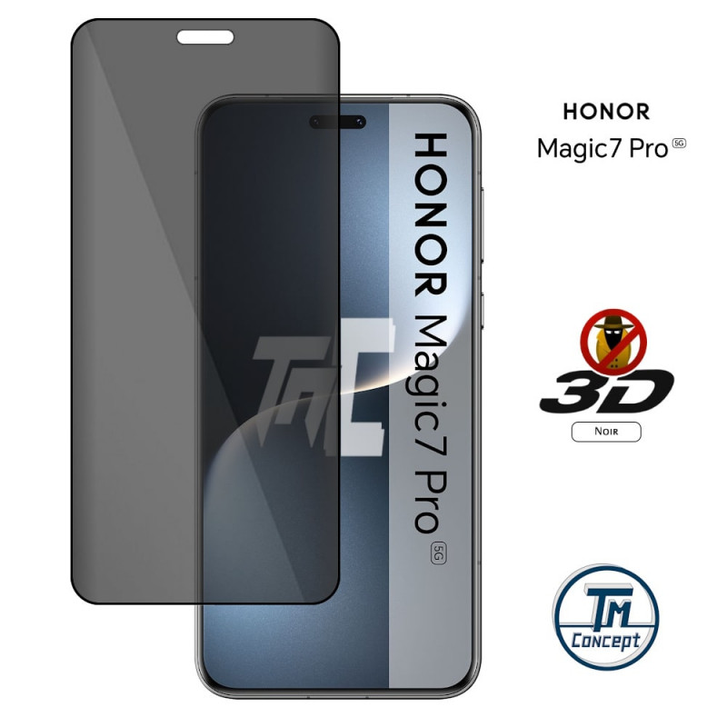 Honor Magic 7 Pro - Verre trempé 3D Privacy (teinté anti-espion) - TM Concept® - image couverture
