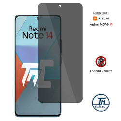 Xiaomi Redmi Note 14 - Verre trempé Anti-Espions - TM Concept® gamme Privacy - image couverture