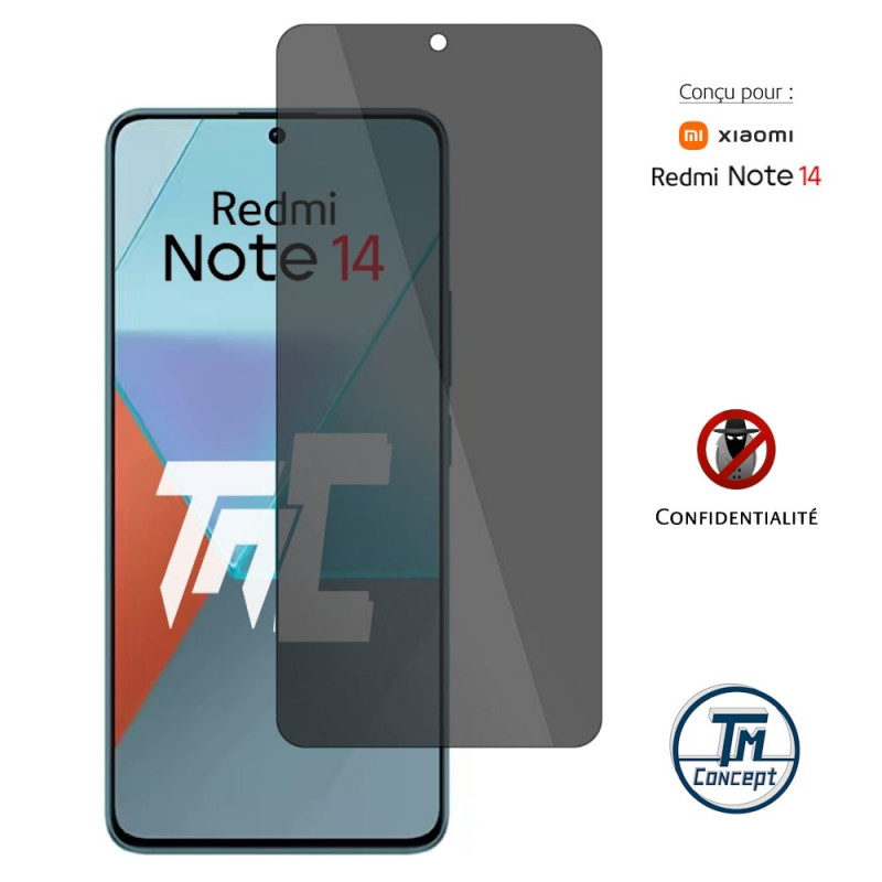 Xiaomi Redmi Note 14 - Verre trempé Anti-Espions - TM Concept® gamme Privacy - image couverture
