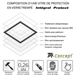 Apple iPhone 17 Pro Max - Verre trempé intégral Protect - Noir - TM Concept® - Composition de la vitre de protection