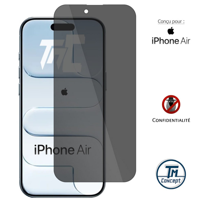 Apple iPhone Air - Verre trempé Anti-Espions - TM Concept® gamme Privacy - image couverture