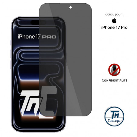 Apple iPhone 17 Pro - Verre trempé Anti-Espions - TM Concept® gamme Privacy - image couverture