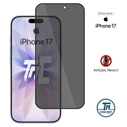 Apple iPhone 17 - Verre trempé teinté intégral - Noir - TM Concept® - gamme Intégral Privacy - image couverture