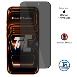 Apple iPhone 17 Pro Max - Verre trempé teinté intégral - Noir - TM-Concept® - gamme Intégral Privacy - image couverture