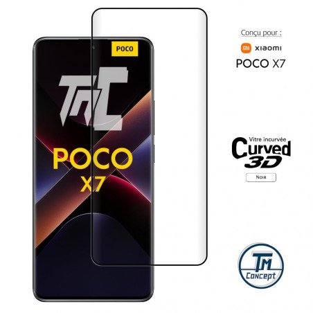 Xiaomi Poco X7 - Verre trempé 3D incurvé - Noir - TM-Concept® - image couverture