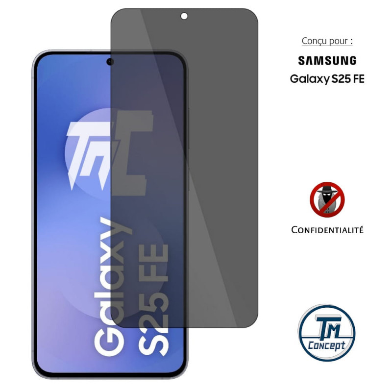 Samsung Galaxy S25 FE - Verre trempé Anti-Espions - TM Concept® gamme Privacy - image couverture