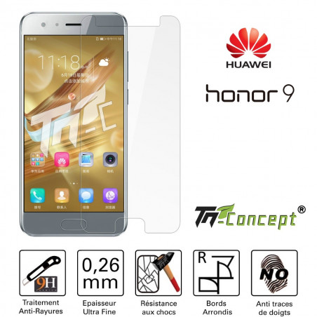 Huawei Honor 9 - Vitre de Protection Crystal - TM Concept®