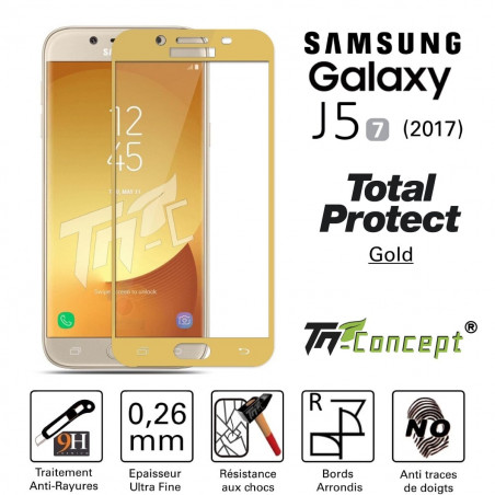 Samsung Galaxy J5 (2017) - Vitre de Protection - Total Protect - TM Concept® Samsung Galaxy J5 (2017) - Vitre de Protection - Total Protect - TM Concept®