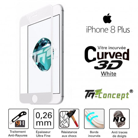 Apple iPhone 8 Plus - Vitre de Protection 3D Curved - TM Concept®