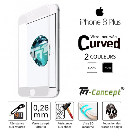Apple iPhone 8 Plus - Vitre de Protection 3D Curved - TM-Concept®