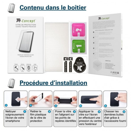 Google Pixel 10 Pro - Verre trempé Standard Premium - Protection écran (Transparent) - TM-Concept® - Boitier et installation