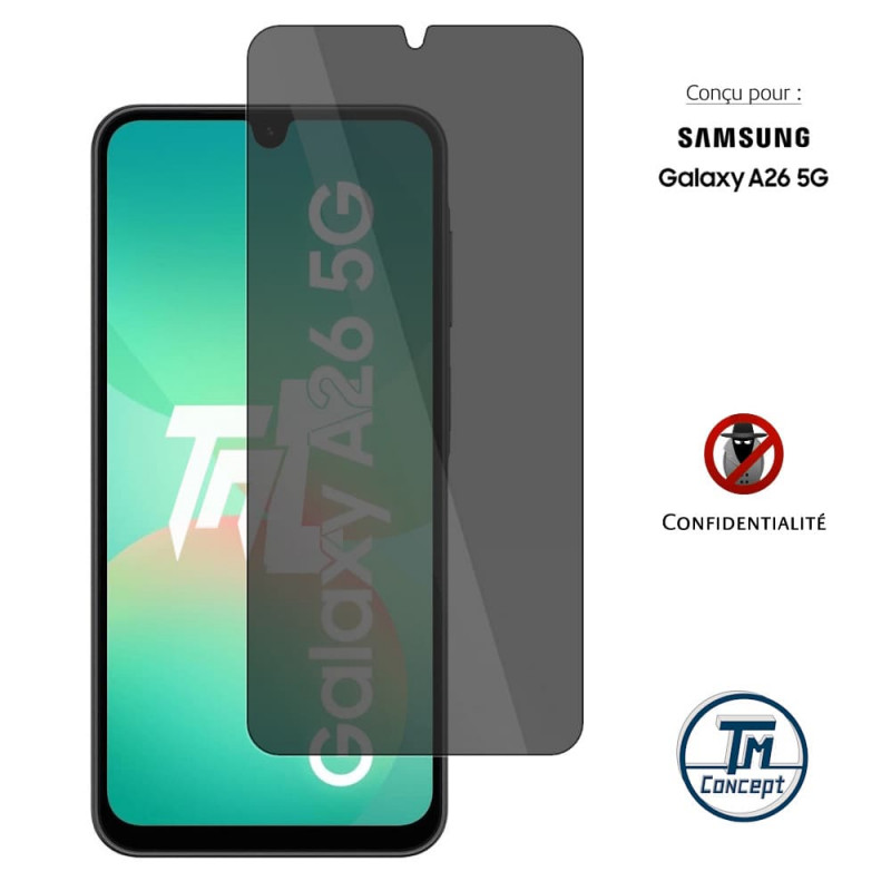 Samsung Galaxy A26 - Verre Trempé Anti-Espion - gamme Privacy TM-Concept® - image couverture
