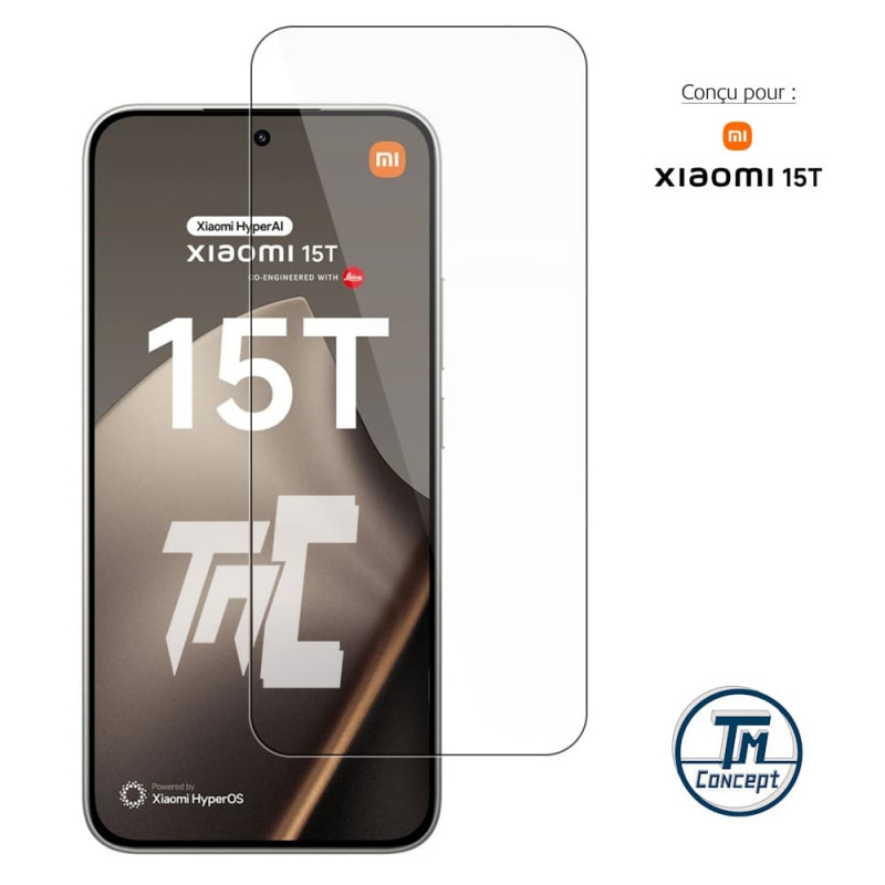 Xiaomi 15T - Verre trempé Standard Premium - Protection écran (Transparent) - TM-Concept® - image couverture