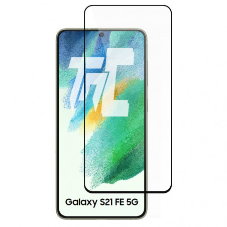 Samsung Galaxy S21 FE 5G - Verre trempé intégral Protect Noir - adhérence 100% nano-silicone - TM-Concept®